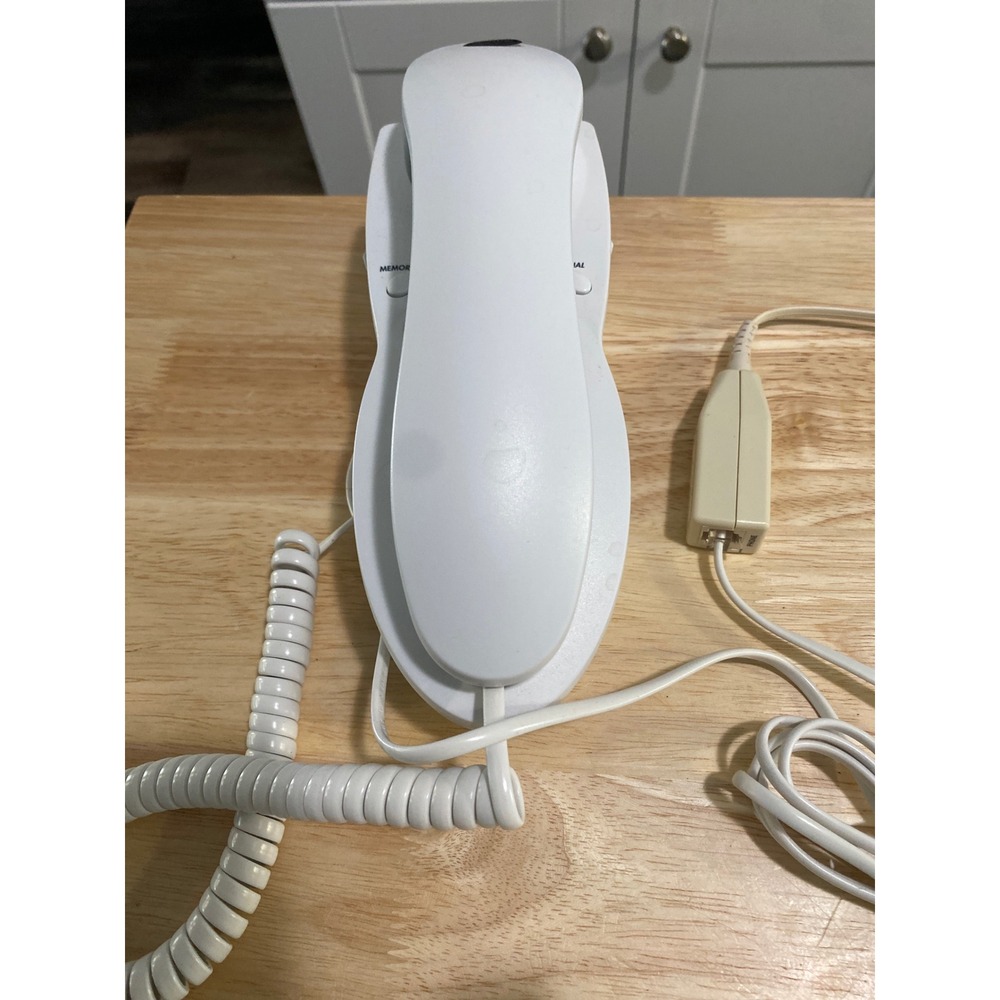 White Corded Landline Telephone Wall Mountable Desk Phone with Volume Control